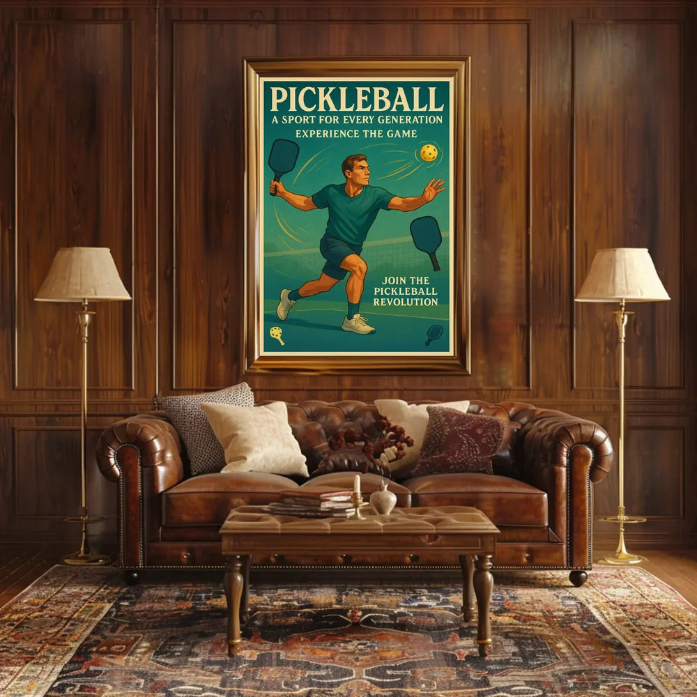 Pickleball Revolution Vintage Sports Poster PosterGoat