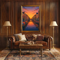 Sunset Over the Canal Poster PosterGoat