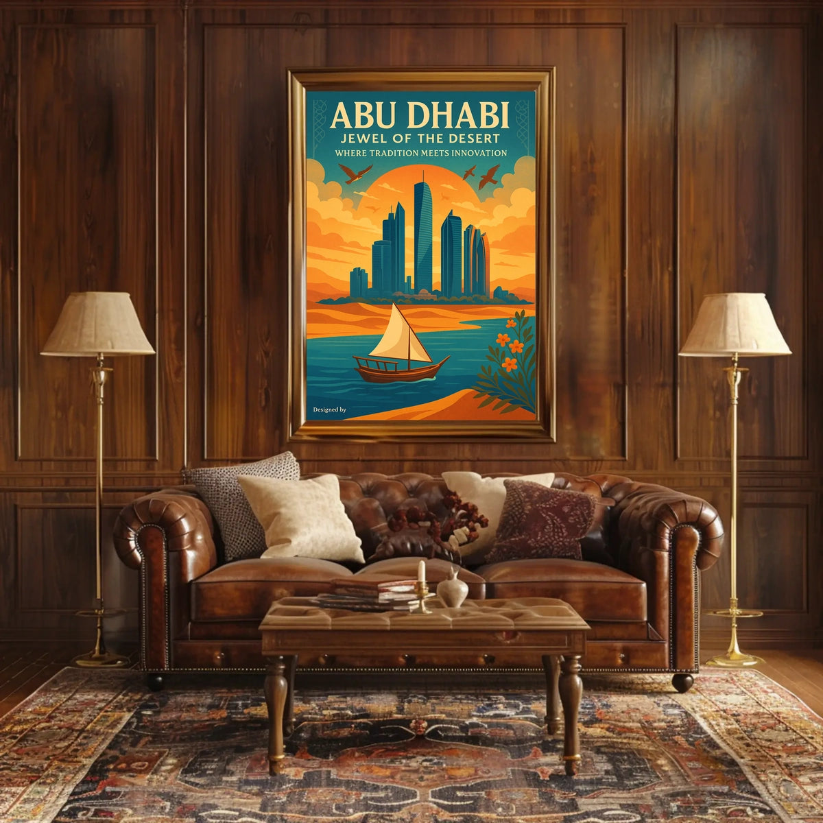 Abu Dhabi Harmony Modern Cityscape Travel Poster