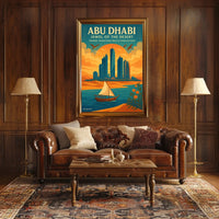 Abu Dhabi Harmony Modern Cityscape Travel Poster