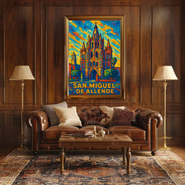 San Miguel de Allende Vibrant Mosaic Poster