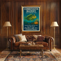 Combtooth Blenny Saltwater Fish Poster Art PosterGoat