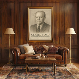 Gerald Ford 38th President Sketch Poster Art Print PosterGoat