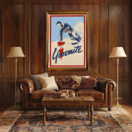 Yosemite Ski School Vintage-Style Sports Poster PosterGoat