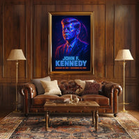 John F Kennedy Vintage Patriotic History Poster