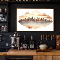 Dreamy Cityscape Reflection Poster