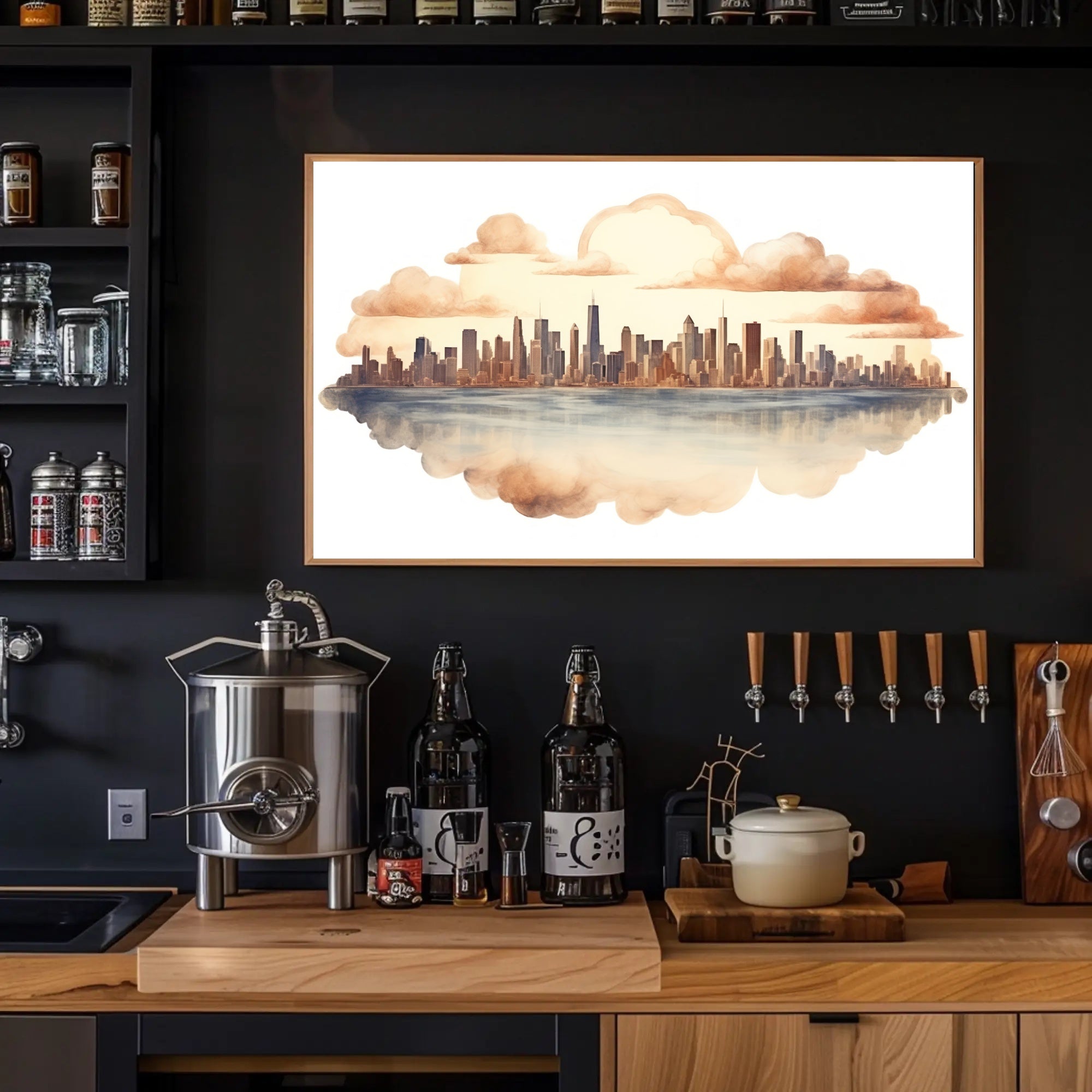 Dreamy Cityscape Reflection Poster