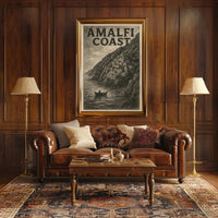 Amalfi Coast Poster Wall Art 18x24 Coastal Decor Gift