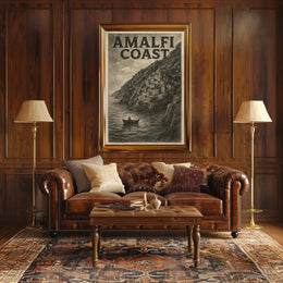 Amalfi Coast Poster Wall Art 18x24 Coastal Decor Gift