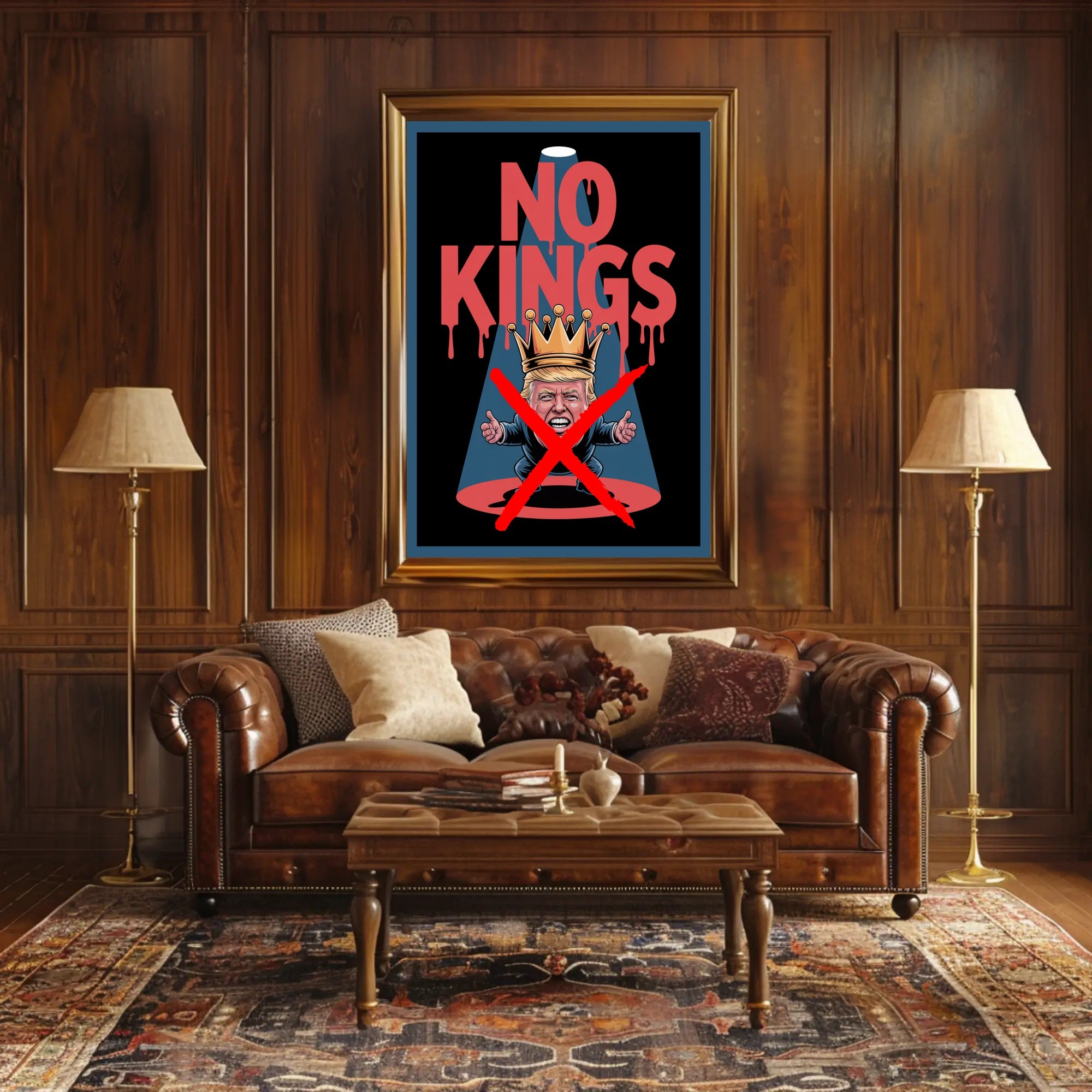 NO KINGS Anti-Monarchy Political or Propaganda Poster