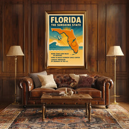 Florida Retro Travel Poster: Explore the Sunshine State