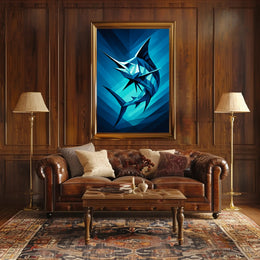 Geometric Marlin Poster PosterGoat