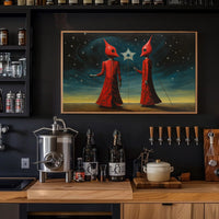 Surreal Starry Night Futuristic Sci-Fi Poster