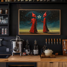 Surreal Starry Night Futuristic Sci-Fi Poster