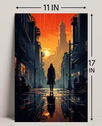 Sunset In The Cityscape Poster