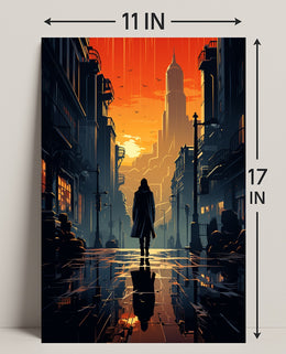 Sunset In The Cityscape Poster