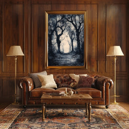Mysterious Ethereal Forest Scene Artistic Poster