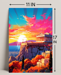 Sunset Over The Acropolis Poster