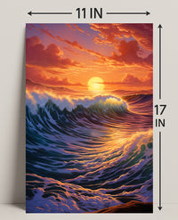 Sunset Waves Poster PosterGoat