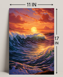 Sunset Waves Poster PosterGoat