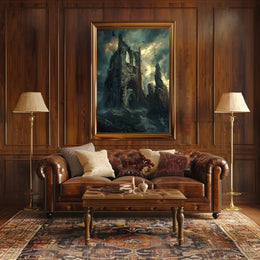 Gothic Ruins Eerie Dark Fantasy Poster PosterGoat