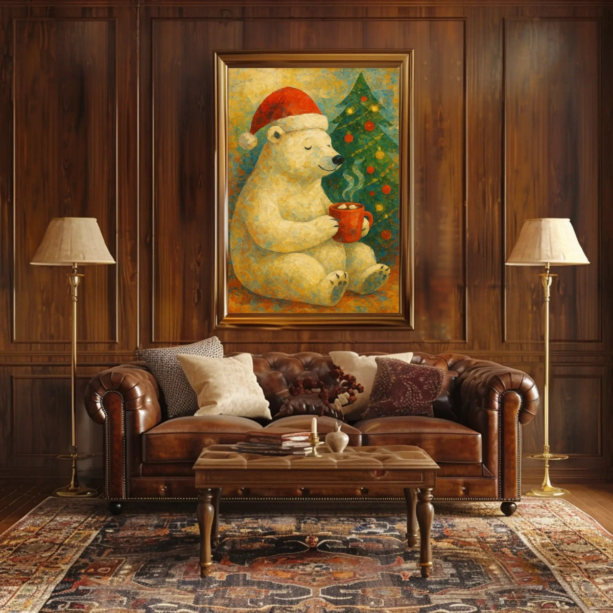 Cozy Christmas Bear Poster