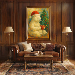 Cozy Christmas Bear Poster