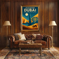 Dubai Skyline Poster Travel Art Lovers Iconic Fusion