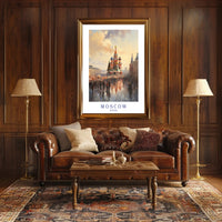 Moscow Urban Life Impressionistic Travel Poster PosterGoat