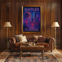 Naples, Florida Vibrant Cityscape Poster