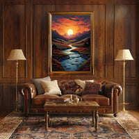 Sunset Over Serene Valley Poster