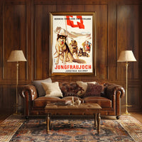 Jungfrau Railway Vintage Swiss Travel Adventure Poster PosterGoat