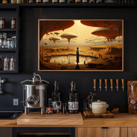 Surreal Alien Landscape Art Print Enhances Futuristic Sci-Fi Poster