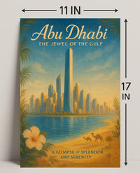 Abu Dhabi Skyline Tranquility Travel Poster