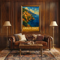 Amalfi Coast Poster Wall Art For Coastal Home Decor