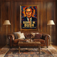 George W. Bush 43rd President of the United States Glitch Hop Art Poster