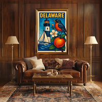 Delaware Scenic Illustration Poster