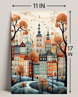 Enchanted Autumn Cityscape Poster