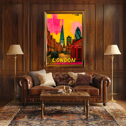 Colorful London Cityscape Pop Art Urban or Cityscape Poster