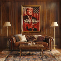 Donald Trump 47th President Vintage Scenic Patriotic Wall Art Collectible Poster