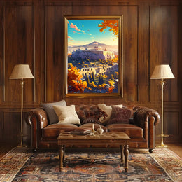 Ancient Greece Acropolis Poster: Timeless Autumn Beauty