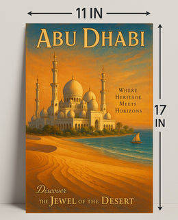 Abu Dhabi Travel Marvels: Discover Architectural Wonders Travel Poster