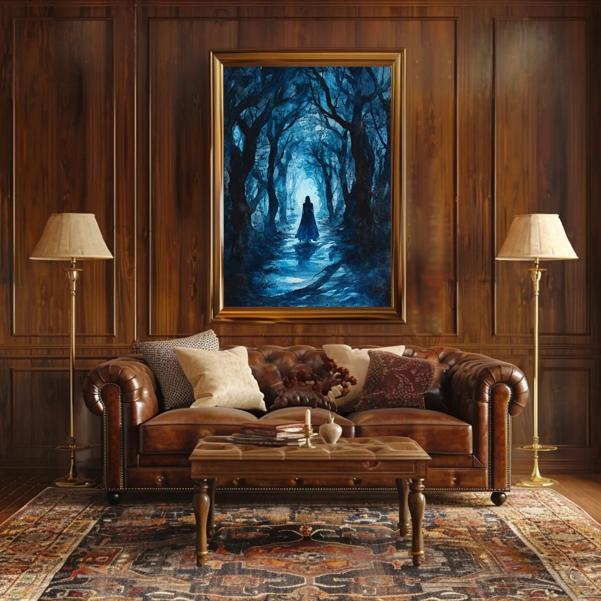 Mysterious Traveler in Enigmatic Forest Abstract, Artistic, or Pop Culture Poster