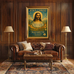 Divine Jesus Christ Vintage Iconography Cultural or Heritage Poster