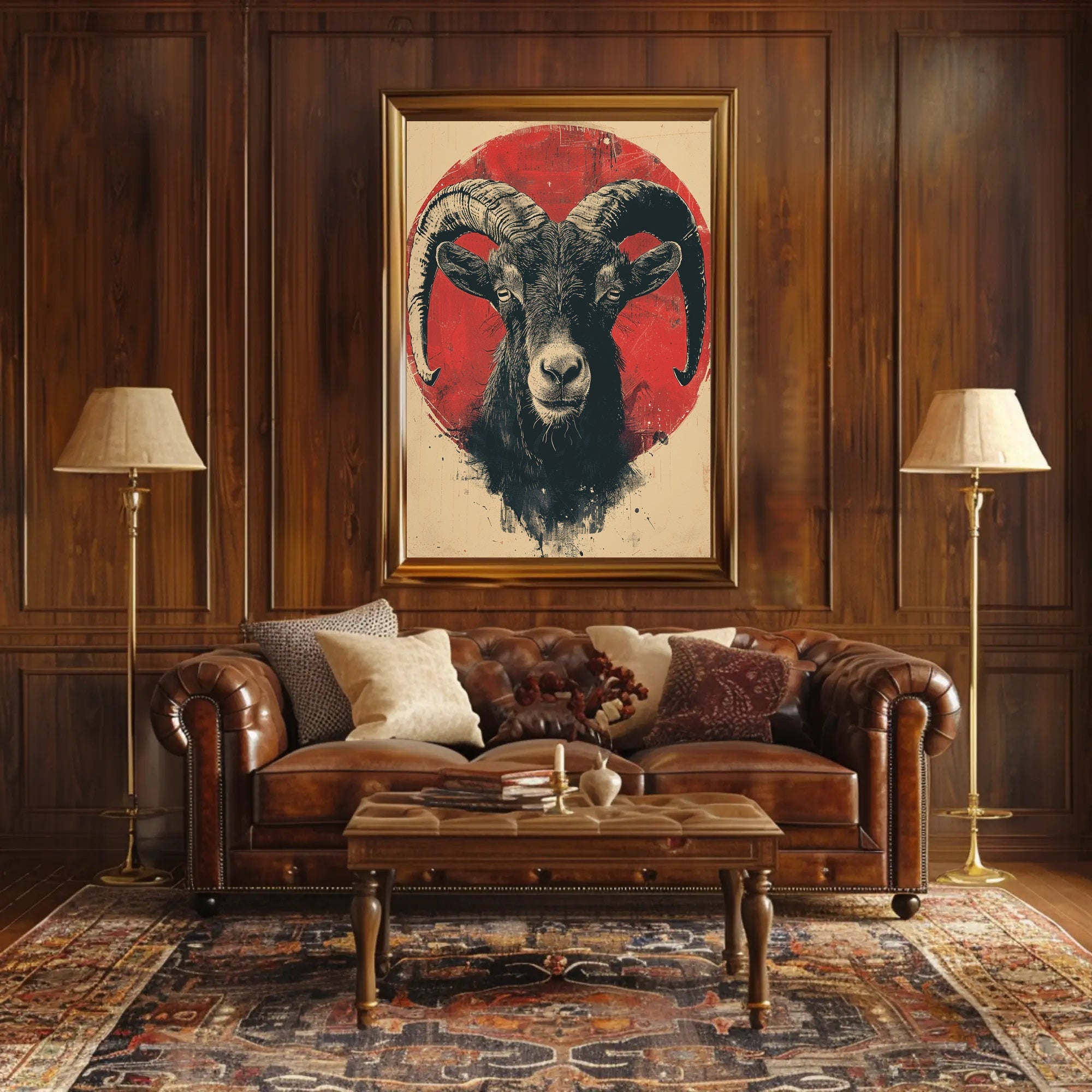 Majestic Ram Art Print Poster for Home Decor PosterGoat