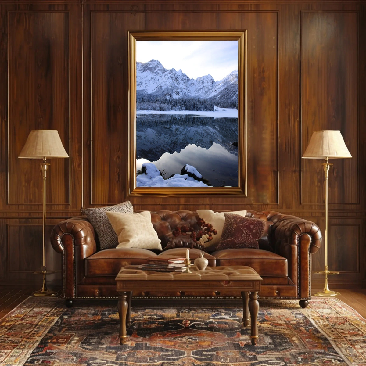 Serene Winter Lake Scene in National Park Poster