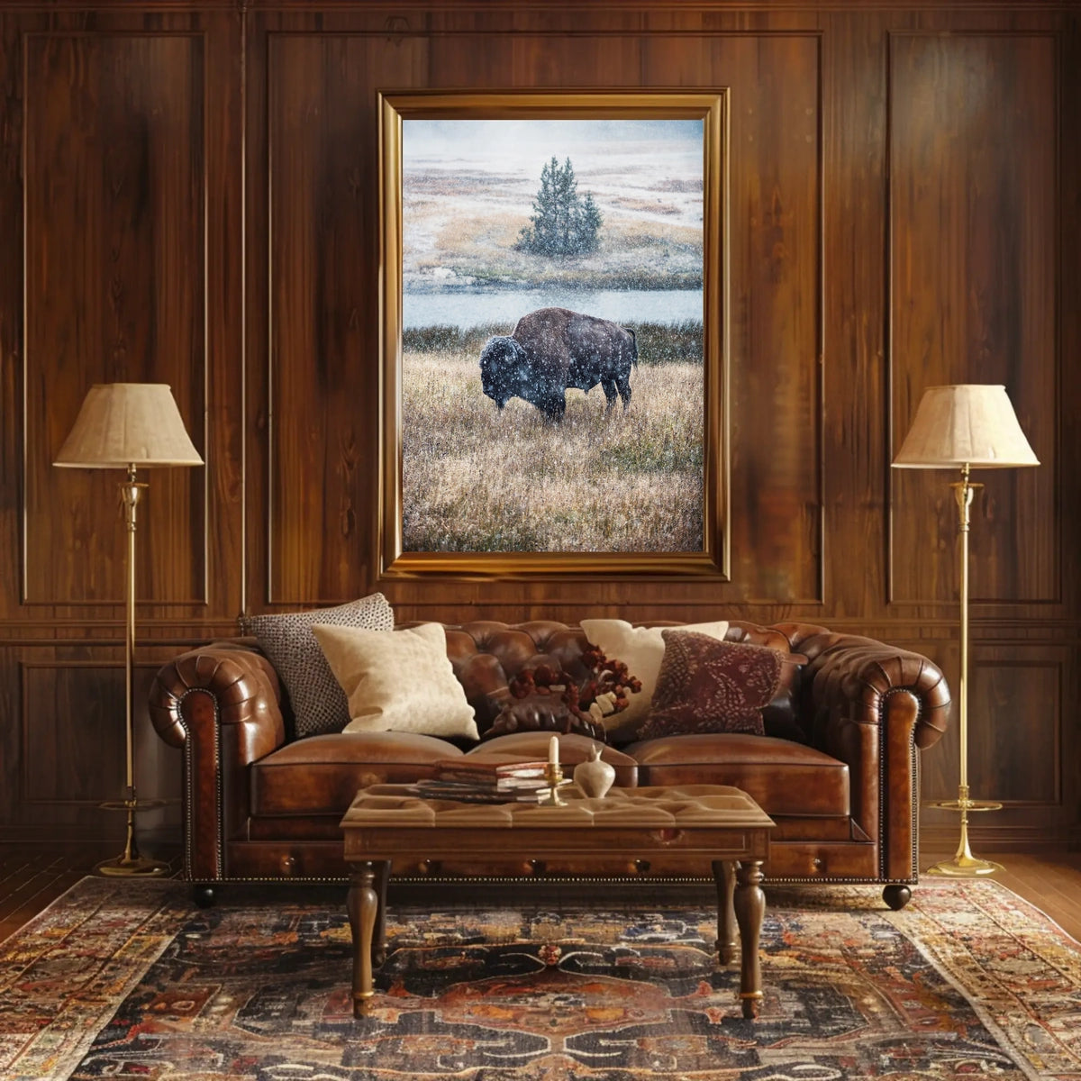 Majestic Bison In Winter Poster