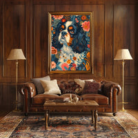 Floral Canine Portrait Wall Art Print