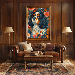 Floral Canine Portrait Wall Art Print
