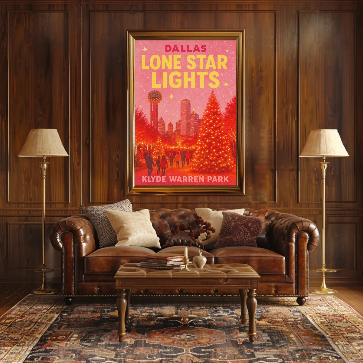 Dallas Lone Star Lights Skyline Poster